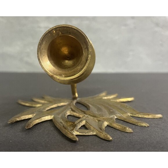 Set of Vintage Brass Lotus Flower‎ Decorative Wall Candleholder Metal Sconces - Picture 12 of 13
